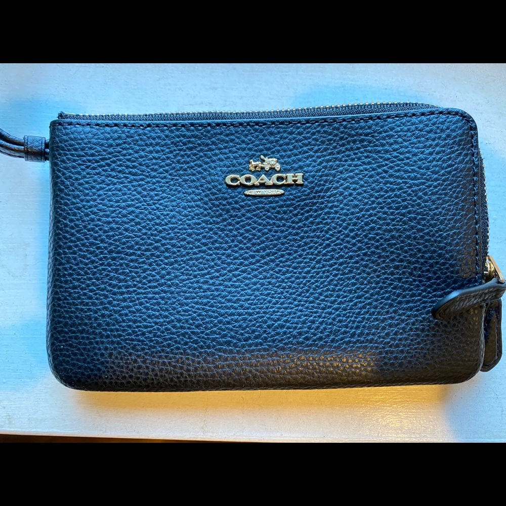 Coach double corner zip wristlet